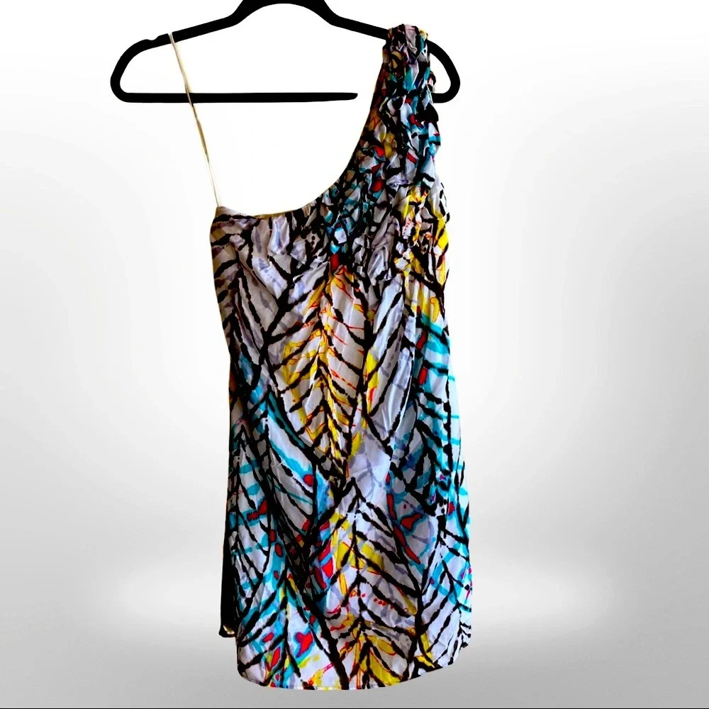 🦋HP🦋 Adam Lippes | One Shoulder Mini Dress | Side Zipper | Bright & Fun! | NWT - Picture 4 of 13